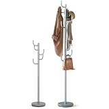 COSTWAY Porte Manteau sur Pied 175 CM, Porte Manteau Perroquet en Métal, 8 Crochets, Base Lestée, 2 Hauteurs, Crochet Incurvées, Style Cactus, pour Sacs, Chapeaux, pour Entrée, Chambre, Bureau