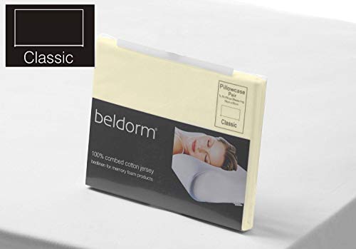 Image of Belledorm Memory Foam Jersey 100% Cotton Classic Pillowcase Pair, Ivory, Classic Pillowcase