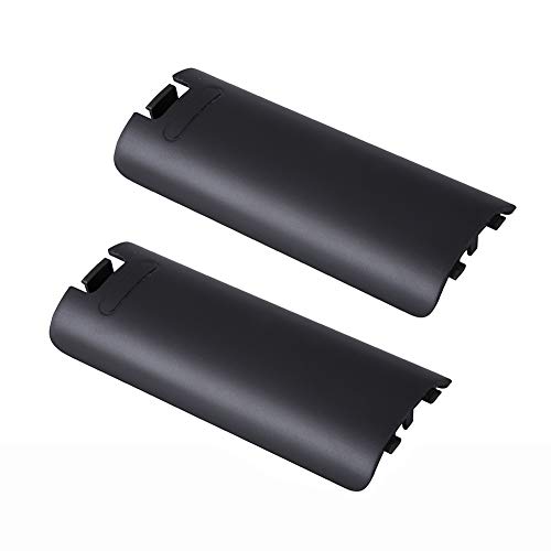 Image of Trenro Wii Remote Controller Battery Cover, 2 Pack Back Cover Replacement for Nintendo Wii /Wii U Remote -Black