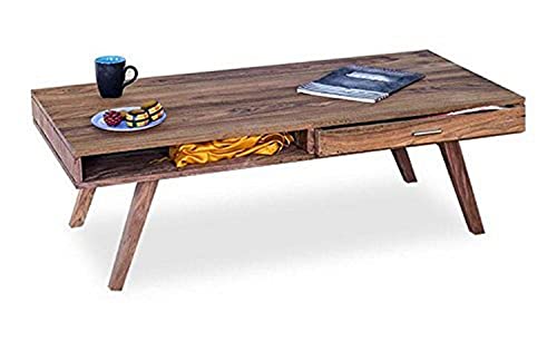 Image of Rosewood /Sheesham Wood TV Stand Coffee Table for Living Room with Drawer Storage | Brown