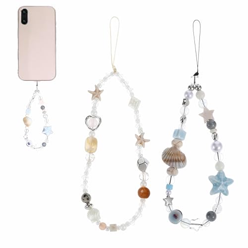 [Wonninek] ストラップ スマホ 手首 携帯 2個 ビーズストラップ 落下防止 スマホ ストラップ ニバーサル 携帯電話 ブレスストラップ - Wonninek - 商品画像