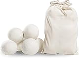 Laundry Wool Dryer Balls- Pack of 12,XL by Klickpick Home 100% Hand Made Organic Natural Fabric Softener,Unscented, Reduce Wrinkles, Shorten Drying Time, Anti Static Felted Wool Clothes Dryer Balls