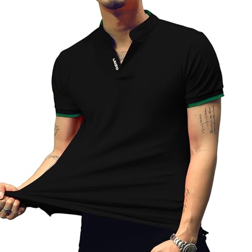 LOGEEYAR Mens Fashion Polo Henley Shirts Short/Long Sleeve Casual T-Shirts Slim Fit Cotton Polo Shirts for Men4