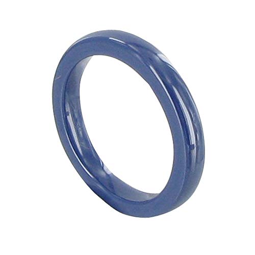 LES POULETTES BIJOUX - Bague Anneau de Céramique Bleue - 3mm - taille 56