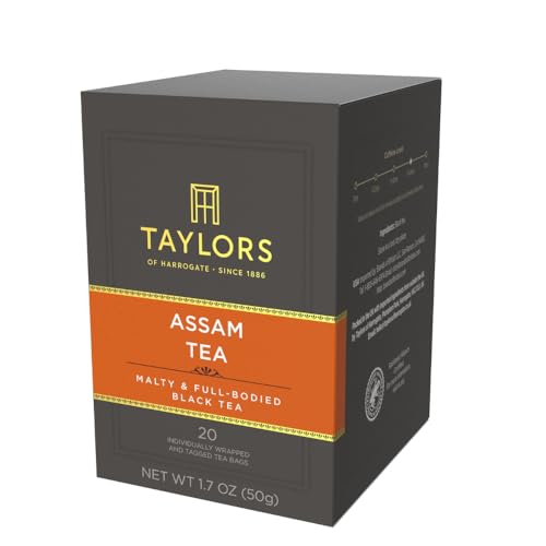 Image of Taylors of Harrogate Assam, Black Tea, Individually Wrapped Bags, 20 Count (Pack of 6), Full-bodied, Satisfying & Malty, Caffeinated, Enjoy Hot or Iced, 120 Teabags Total
