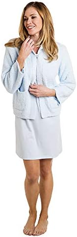 Softies Women's Marshmallow Bed Jacket (Medium, Light Blue)