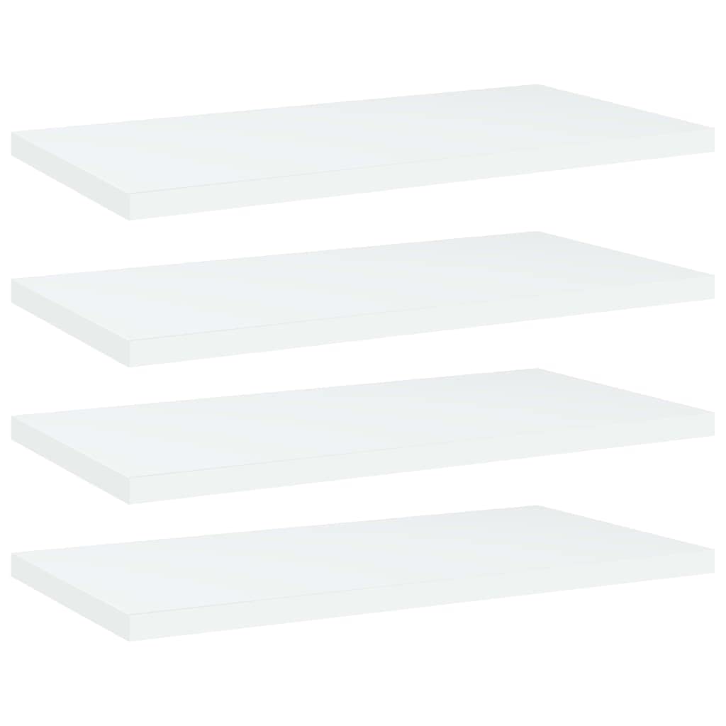 Regał na książki, 4 sztuki, biały, 40 x 20 x 1,5 cm, materiał drewnopochodny, system regałów, możliwość rozszerzenia, regał ścienny do postawienia i montażu na ścianie, modułowe przechowywanie