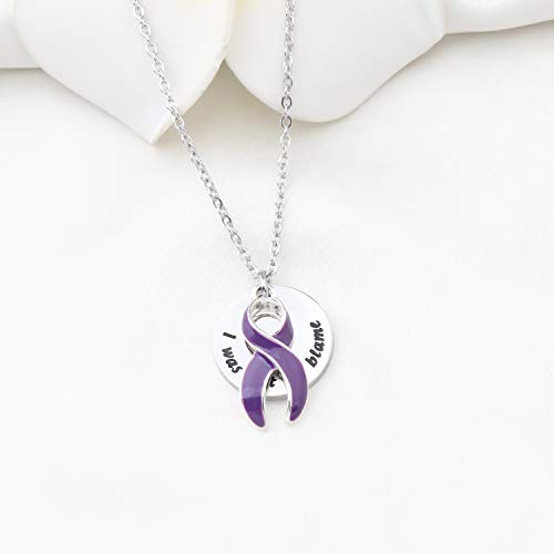 bobauna Domestic Violence Awareness Purple Ribbon Necklace Domestic Abuse Survivor Jewelry Gift I Was Not To Blame4