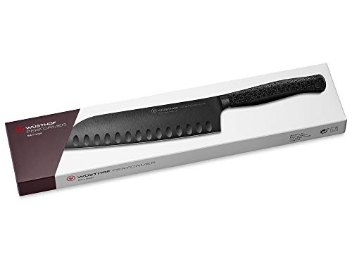 Wüsthof Performer 7" Hollow Edge Santoku Knife, Black - Image 7