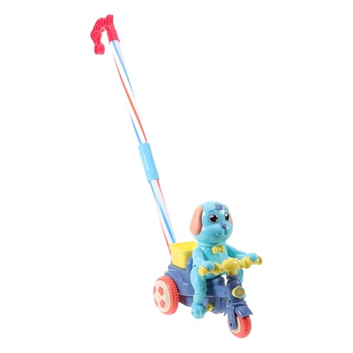 Image of Toyvian Plastic Baby Push Toy Toddler Pull with Handle Basket Pull Along Music Puppy Push and Walking Baby Walk Behind for Infant Learning Walker 19.6 Inch