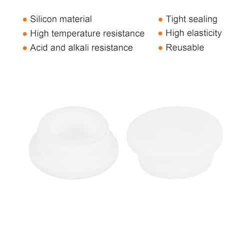 Image of MECCANIXITY 3Pcs T-Shaped Silicone Plugs 29mm 1-1 /8 Inch Dia Snap in Plug Hole Seal Cover Round Rubber Stopper for Kitchen Rubber Bulkheads Waterproof Sealing Plugs White