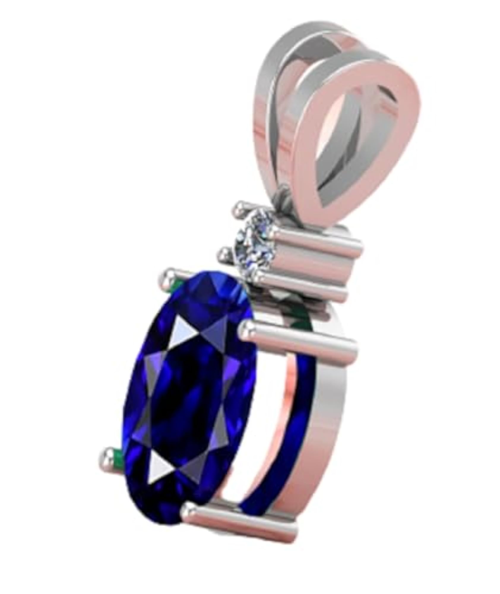 11.25 Ratti Blue Sapphire Silver Pendant Locket, AAA Quality