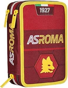 AS Roma Trolley astuccio 3 zip più Gadget scuola omaggio doppio uso zaino trolley