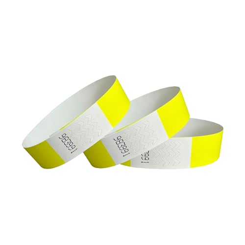 CINTAPUNTO - Einlassbändchen Papier - Eintrittsbänder 1000 Stück - Einlassbänder - Festival Armbänder - Party Bändchen Einlass Eintritt - eintrittsbändchen - Bänder Club - wristband - Neon Yellow