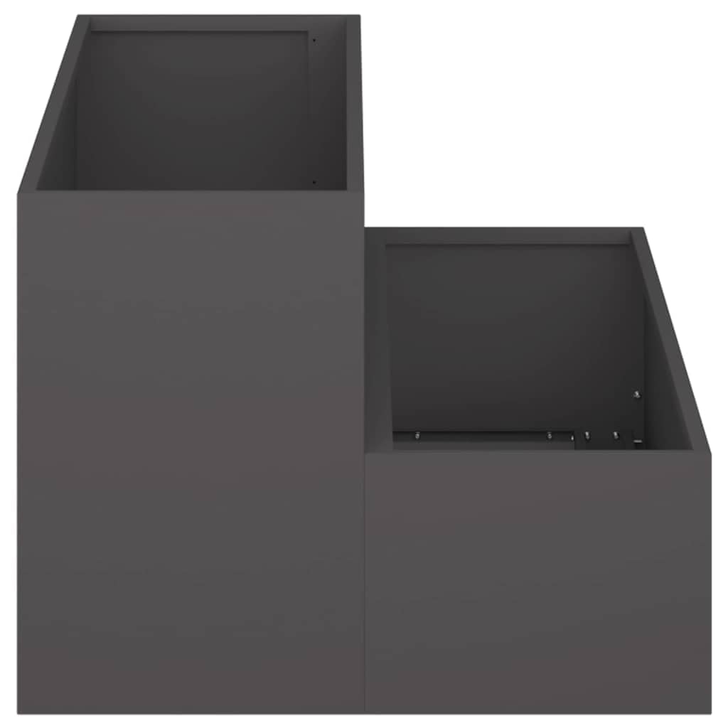 vidaXL Garten-Pflanzgefäß Schwarz 100 x 60 x 45 cm Kaltgewalzter Stahl, Garten und Terrasse, robuster Metallpflanztopf, für draußen, moderner Behälter für Deko, Blumenarrangement
