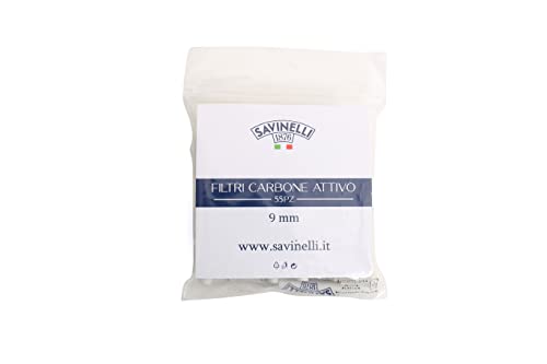 Filtri Savinelli carbone attivo per pipa, 9mm, confezione 55 pezzi (9mm)