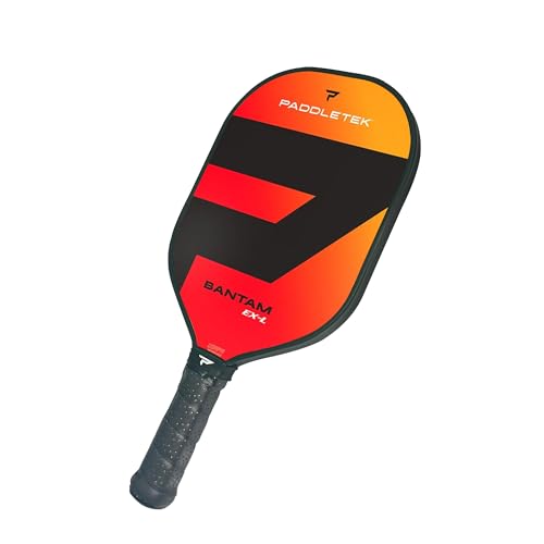 Paddletek Bantam EX-L Pickleball Paddle | Professional Pickleball Paddles with Honeycomb Core, Polycarbonate Surface, Bantom PolyCore & High Tack Performance Grip | USAPA Approved - Wildfire Red