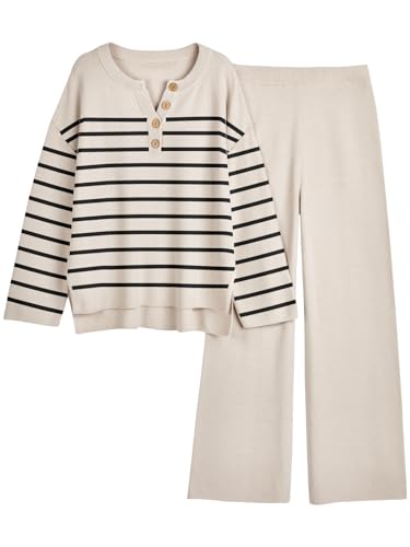 Image of LILLUSORY Women's 2 Piece Lounge Sets Oversized Slouchy Matching Cozy Knit Sets