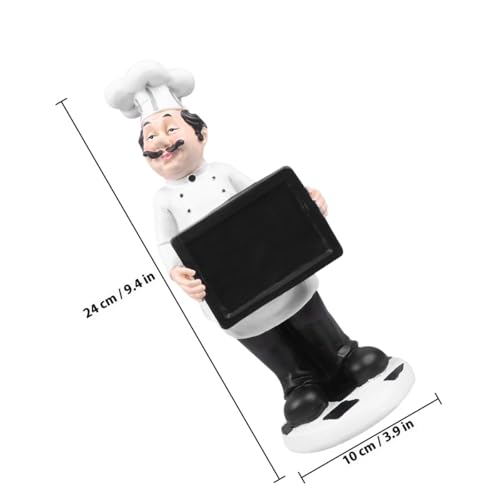 Figurine de chef européenne en résine blanche pour décoration maison et cuisine