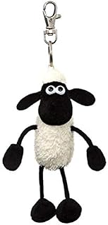 Shaun the Sheep Plush 61176 Backpack Clip, Black and White, Great Gift Idea,9 x 7 x 14 centimetres