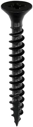 5x40 (10x1.1/2) Black Wood Screws Countersunk Phillips Head Small Steel Screws Chipboard MDF Cabinet Furniture (Pack of 20, 50, 100) (100)