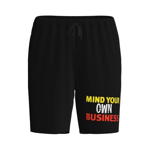 Mind Your Own Business Pajama Shorts for Men, Men's Pajama Bottoms, Sleepwear for Summer2