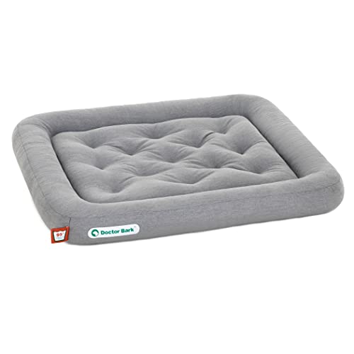 Doctor Bark Hundekissen - orthopädisches Hundebett, 95°C waschbar, hygienisch, robust & bequem (M - 75x65 cm, Hellgrau)