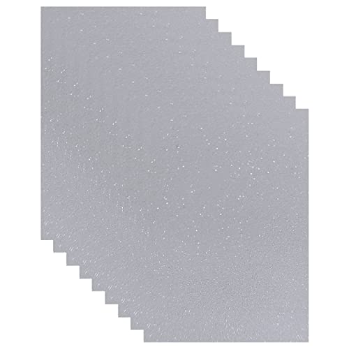 Bleidruck 25 Sheets 3D Sandy Glitter Clear Vinyl Sticker Paper Self Adhesive Waterproof Glitter Overlay Film A4 (11.7 x 8.3 Inch) Holographic Overlay