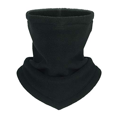 SUNMECI Fleece Neck Warmer Gaiter with Drawstring Adjustable Ski Mask Windproof in Winter
