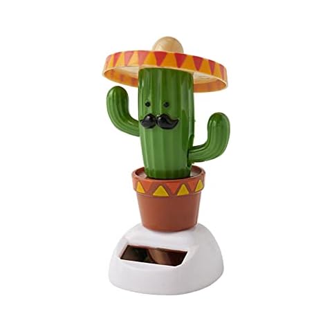 FUFRE Solar Dancing Toy Interesting Solar Car Figures Cactus, Solar Powered Dancing Dolls for Car Home Office Decoration Cover