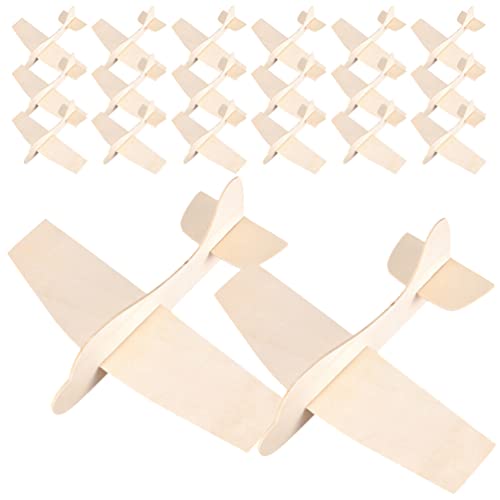 Toddmomy 20Pcs Wooden Model Airplane Wood Planes DIY Balsa Wood Airplane Kits Wooden Toy Plane Handicraft for Birthday Carnival Party Favors
