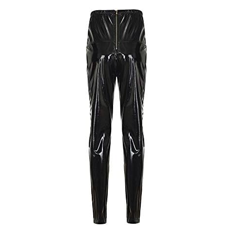 HOMEBABY Women High Waist Faux Leather Leggings Push Up Casual Wild Solid Slim Fit Trousers Support Pencil Pants Club Party Skinny Shiny Pants Black Cover