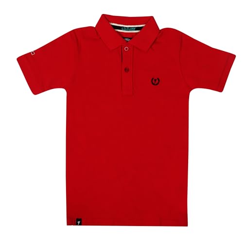 Image of LILGLORY Boys Regular Fit Polo Collar Patterned Tshirts in Blue /Grey /Maroon /Red /Black (810 /811 /812 /813 /814)