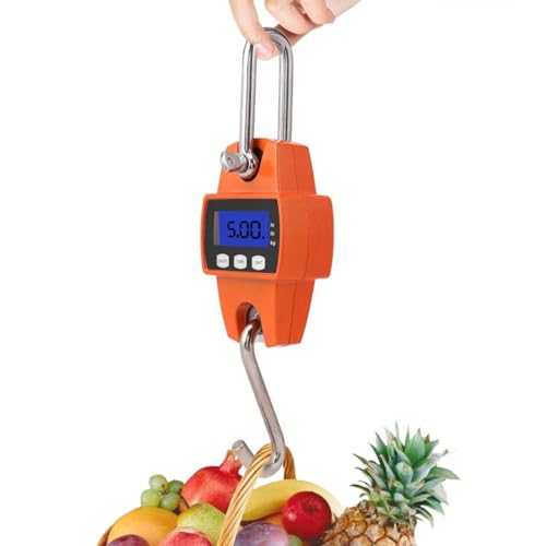 Jadeshay Báscula Digital,Bascula Gancho Profesional Industrial Báscula de grúa Báscula digital colgante Equipaje Báscula colgante con Pantalla LCD 150 kg / 300 lb