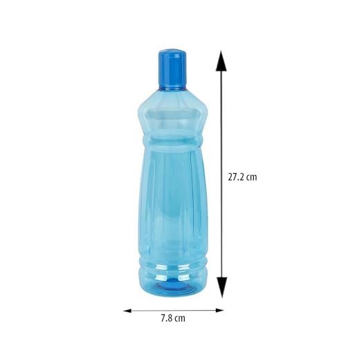 Image of PEARLPET Apple BPA-Free Plastic Water Bottle Set |Lightweight, Leak-Proof & Freezer Safe - Pack of 6 (1000ml Each), Blue