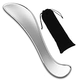 かっさプレート 筋膜リリースツール 美顔マッサージ ステンレス製 全身マッサージ 筋膜ナイフ 首 肩 腰 携帯サイズ 美容ケアツール 収納袋付き(S形)