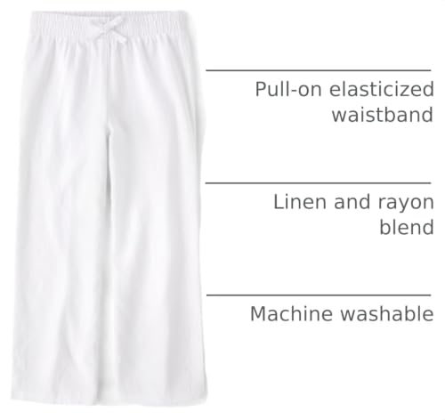 Image of The Children's Place Girls' Linen-Blend Wide Leg Beach Pants