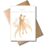 WBdesignz Dankeskarte „Danke, dass du uns Flügel gibst“ - süße Karte mit romantischer Silhouette zweier Menschen mit Federflügeln, ideal als Dankeschön für Tanzlehrer, Tanzlehrerinnen (DIN A6)