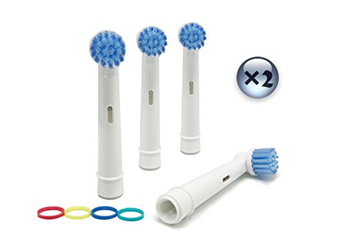 UCA® EBS17 - Set di 8 Testine di ricambio per spazzolini Elettrici Compatibili con Braun Oral B Sensitive Clean