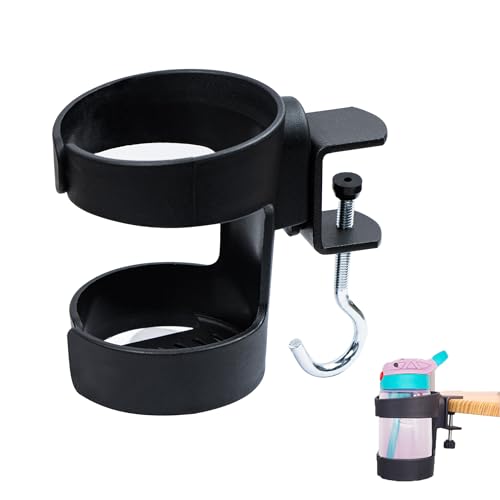 Portavasos de Escritorio Porta, Botellas de Agua Portabebidas, Soporte Taza Escritorio Ajustable Portavasos, con Gancho para Botellas de para Escritorio Mesa para Hogar Oficina, 1 Pieza