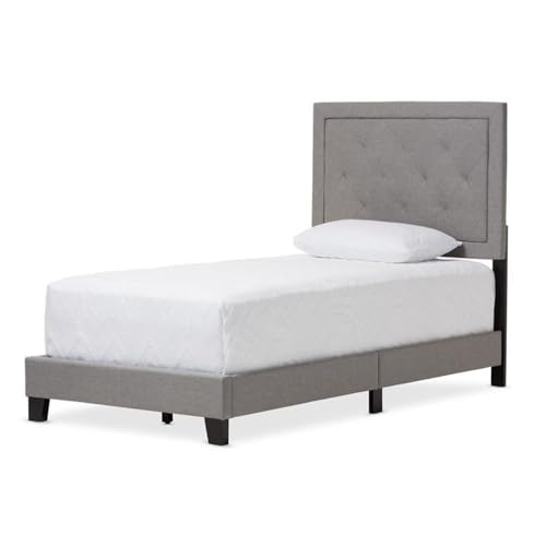 Baxton Studio Paris Twin Bed in Gray