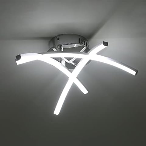 Goeco Modern LED Ceiling Light, 6000K 20W Flush Mount Ceiling Light Curved Design, Light Fixtures Ceiling Mount Led Light for Bedroom, Hallway, Kitchen, Living Room Cover