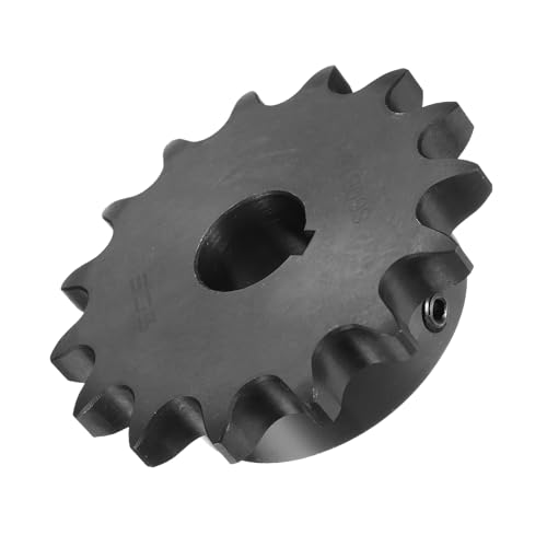 Image of uxcell #60 Chain Roller Sprocket B Type, 1 inch Bore 15 Tooth Single Strand Chain Sprocket, Carbon Steel, Keyway with Set Screws