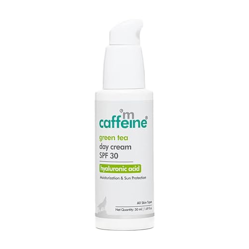 mCaffeine Green Tea Day Cream SPF 30 - Oil-Free Face Moisturizer - Hydrates Skin, Reduces Dark Spots, Fights Premature Aging - Non-Sticky - 50 ml