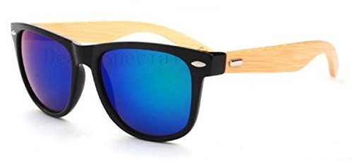 UV400 Protection Man Woman Handmade Bamboo Wood Leg Sunglasses Retro Vintage Wooden Sides