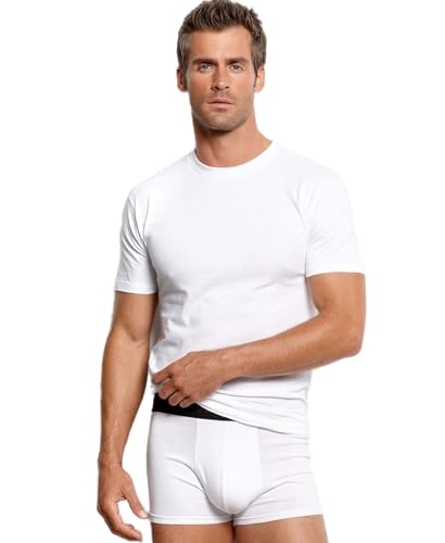 Stafford White Premium Crew Necks Heavyweight Cotton Pack of 3 (Medium)