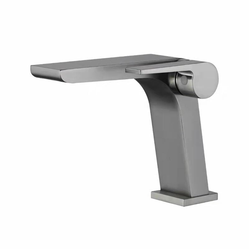 Mitigeur de lavabo gris anthracite à poignée unique pour rénover votre salle de bain