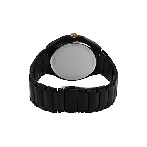 Image of Fossil Evanston Black Quartz Stainless Steel Watch BQ2645SET