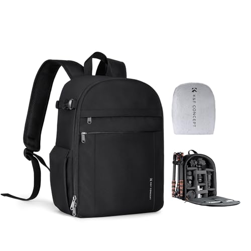 K&F CONCEPT Sac à Dos pour Appareil Photo Compact, sac photo avec housse de pluie, compartiment...