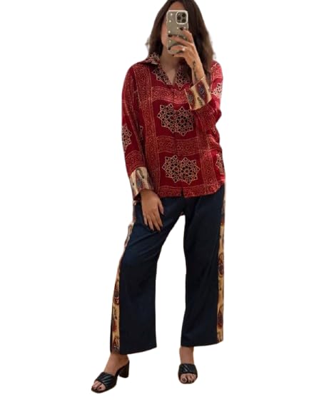 Women's Japan Satin Bandhani Purple Shirt-image-21